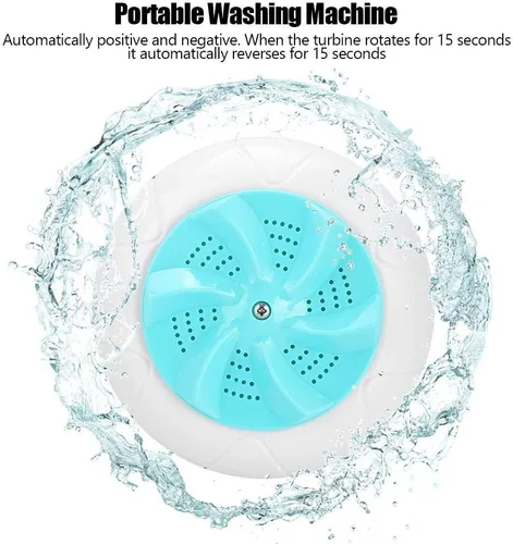 Miniatura 3 de Ultrasonido Turbo Lavadora, Mini Lavadora Portátil Mini Lavadora, para Viajes Caseros Viaje de Negocios Camping Apartamentos Dormitorios (verde)