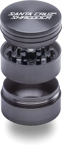 Santa Cruz Shredder Molinillo de hierbas de 3 piezas mediano 2 1/8" agarre superior y aluminio (gris)
