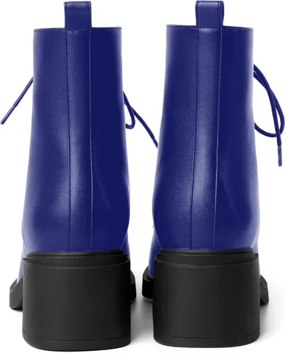 Miniatura 73 de ROSERWISH Botas altas de tacón bajo y grueso para mujer, con cordones, cómodas, modernas, con puntera redonda, de 2.5 pulgadas