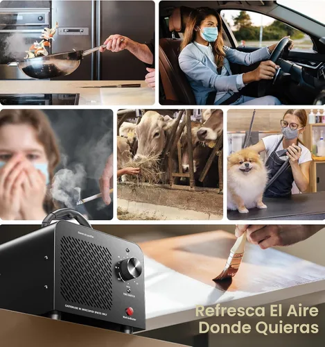 Miniatura 6 de Generador de ozono de 48,000 mg, máquina comercial de ozono para eliminación de olores, desodorizante purificador de aire ionizador de O3 de alta