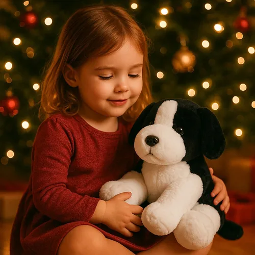 Miniatura 8 de WEIGEDU Peluche de perro pastor Beagle blanco y negro Border Collie, juguetes de peluche para niños y niñas, bebé, cumpleaños, Pascua