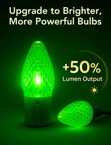 Miniatura 3 de Luces LED C9 de Navidad para exteriores, 100 pies, 150 LED, luces de cadena inteligentes RGB controladas por aplicación y control remoto
