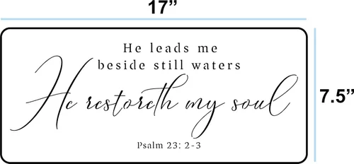 Miniatura 4 de He Leads Me Beside Still Waters - Kit de plantillas de versículo bíblico, plantilla reutilizable, arte de pared de las Escrituras, letrero de sala