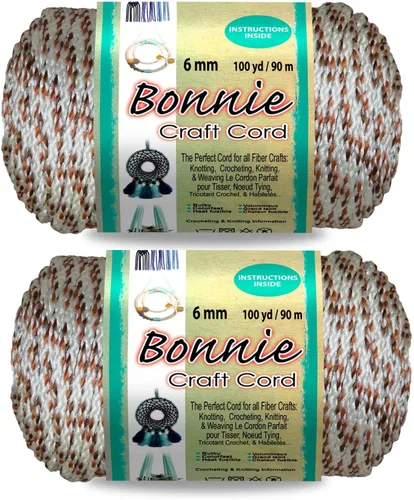 Miniatura 13 de Pepperell Bonnie Cordón de macramé trenzado 6mm x 100 yardas Rojo (Paquete de 2 valores) Cordón de polipropileno trenzado para manualidades DIY