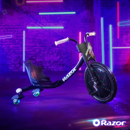 Miniatura 14 de Razor RipRider 360 Lightshow – Triciclo con ruedas traseras y con luces multicolor activadas por movimiento, triciclo de tres ruedas para derivar