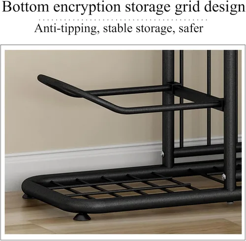 Miniatura 4 de Basketball Storage Rack, Sports Equipment Organizer, Yoga Mat Storage Basket, Multi-Tier Ball Storage Rack with Adjustable Feet for Garages, Courts