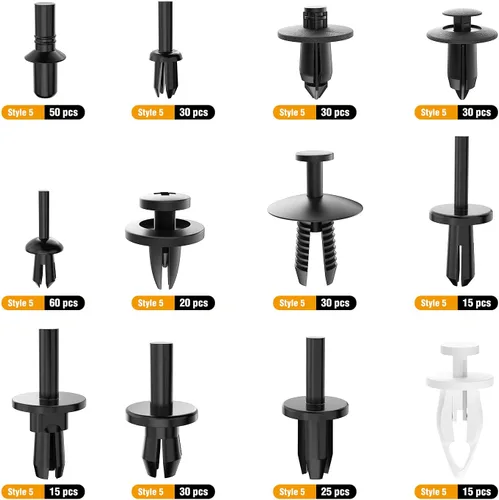 Miniatura 3 de GOOACC 380 piezas de plástico automotriz para automóvil, metal, remaches de nailon con removedor de sujetadores, panel de clip, surtido de clips