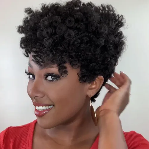 Miniatura 30 de MIMAN - 3 paquetes de trenzas de cabello rizado corto a crochet de 10 pulgadas, extensiones de trenzado sintético de 6 mm para peinado de mohawk