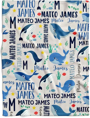 Miniatura 22 de Manta de bebé náutica personalizada, manta de bebé de vida oceánica, manta de bebé océano, manta de bebé con tema oceánico, manta de bebé con Sueños