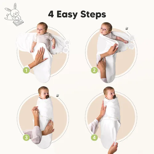 Miniatura 3 de KeaBabies Paquete de 3 mantas envolventes para recién nacidos, niñas, niños con gorros - Sacos de dormir suaves y orgánicos para bebés, juego