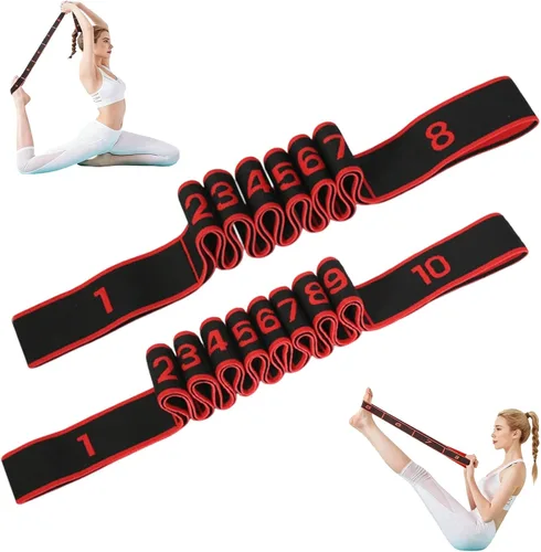 Miniatura 21 de Banda de resistencia de fitness para estiramiento y yoga, ejercicio de tirador de moda, bandas elásticas de ejercicio de 8/10 bucles para adultos