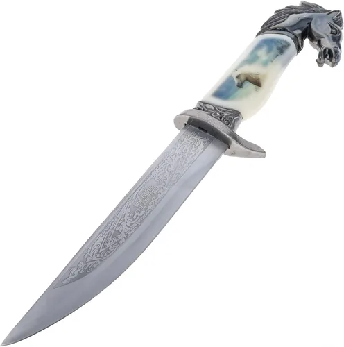 Miniatura 7 de ASR Outdoor Cuchillo de caza de coleccionistas de 13 pulgadas con vaina decorativa y mango con cabeza de animal (muchos estilos)