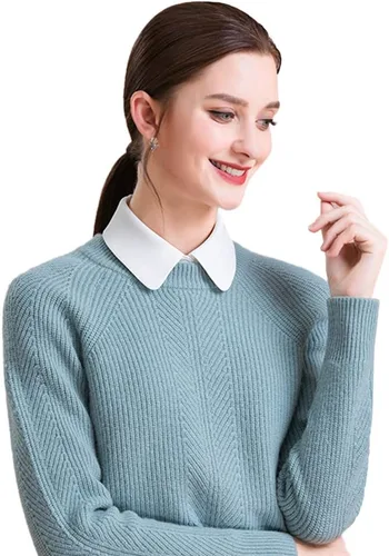 Miniatura 2 de SHINYWEAR camisa de muñeca falsa clásica con cuello desmontable en punta, media blusa para mujer, oficina, dama, trabajo, Moderno Equipada, M