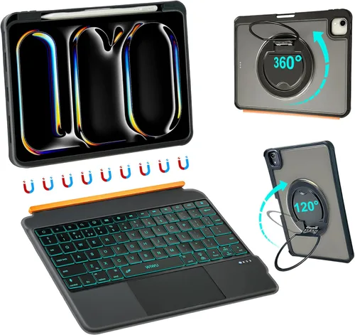 WIWU Funda con teclado para iPad Pro de 11 pulgadas M5/M4 2025/2024, color negro