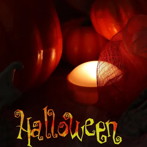 Miniatura 4 de Paquete de 8 faroles de calabaza de Halloween, funciona con pilas, luces LED de calabaza con control remoto y temporizador, velas LED sin llama