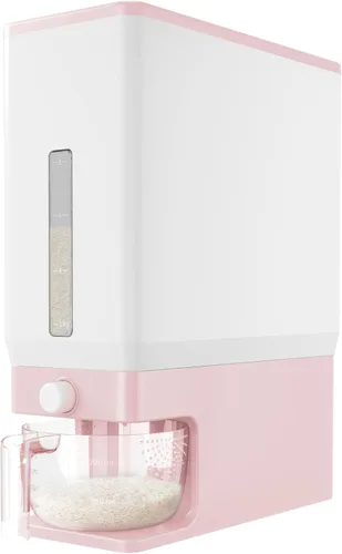 Miniatura 11 de Dispensador de arroz Lifewit 25 libras (11.3 kg), contenedor de almacenamiento de arroz sellado a prueba de humedad con taza de medición