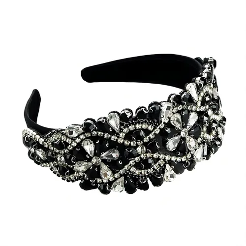 Miniatura 18 de Diadema de moda para mujer, diadema decorativa de diamantes de imitación anchos para mujer, accesorios para el cabello para mujeres y niñas