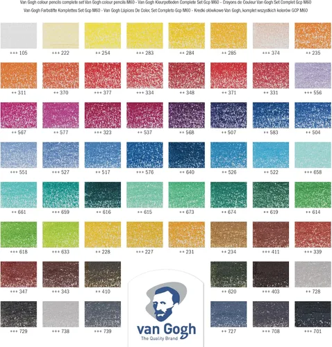 Miniatura 3 de Juego de lápices de 60 colores Van Gogh (carcasa metálica) (importación de Japón)