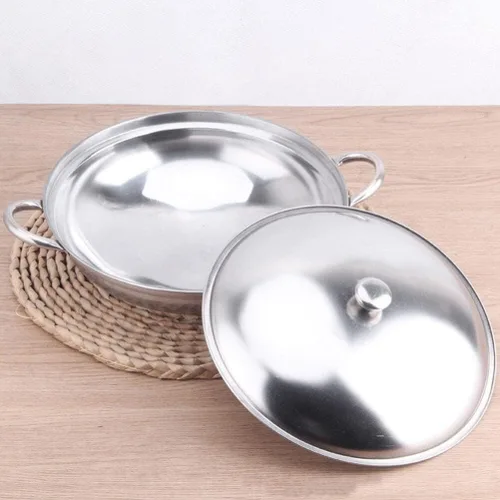 Miniatura 9 de 1 juego de cubierta estufa de alcohol olla de mariscos olla de acero inoxidable para saltear olla coreana olla de paella olla para freír sartenes