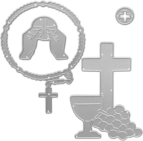 Troqueles de corte de metal The Cross of Prayer (La cruz de oración), sujeta la cruz en tus manos y troquelados de oración para plantillas de