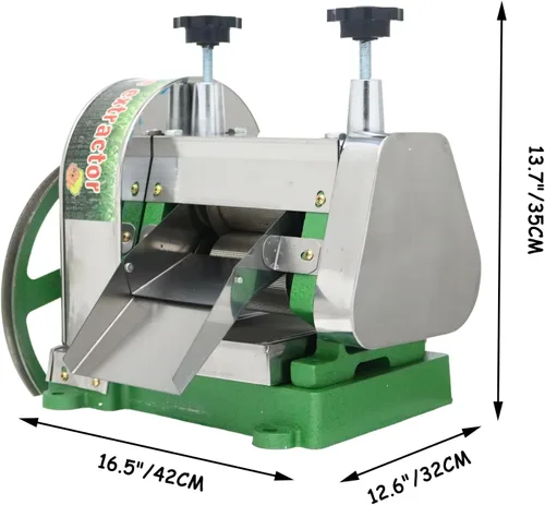Miniatura 2 de Exprimidor manual de caña de azúcar, máquina exprimidora de caña de azúcar de acero inoxidable, extractor de prensa de jugo de alta eficiencia con 2