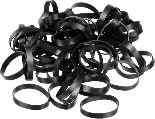 Miniatura 7 de PATIKIL Bandas de goma de silicona, 100 unidades, antideslizantes, de 0.9 pulgadas, color negro plano, para envolver cables, envolturas de bolsas