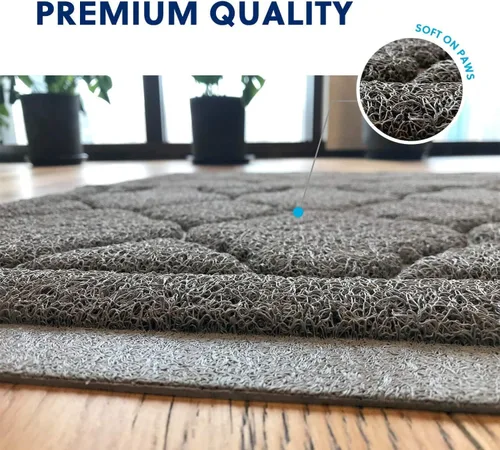 Miniatura 4 de WePet Tapete para caja de arena para gatos, almohadilla de PVC de alta calidad, alfombra de captura duradera, sin ftalatos, resistente a la orina