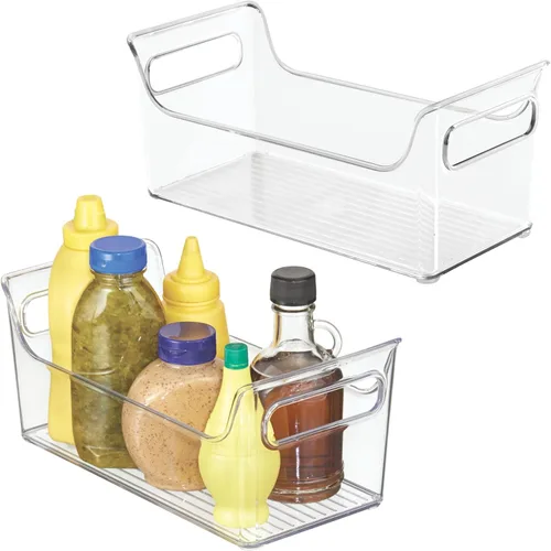Miniatura 10 de iDesign - Organizador de condimentos de plástico con asas para nevera, transparente, fabricado en Estados Unidos