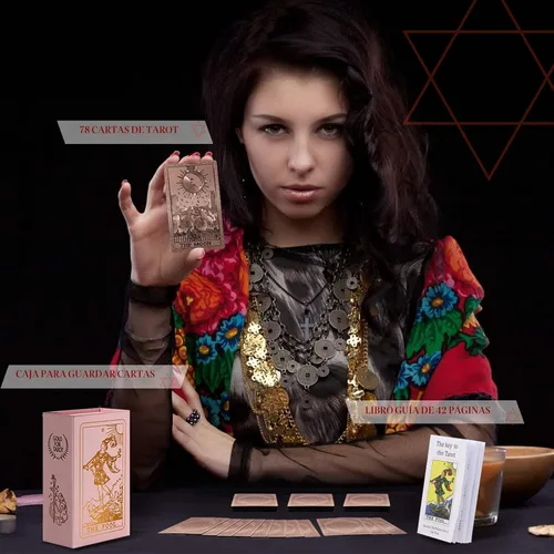 Miniatura 2 de Cartas de Tarot para Principiantes Cartas de Tarot Impermeables con Libro Guía Lámina Dorada con Significados en Ellas 78 Cartas Originales Clásicas