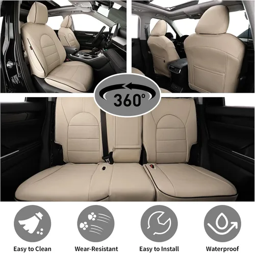 Miniatura 3 de EKR Camry Fundas de asiento para Toyota Camry L, LE, SE 2018-2024 y SE Nightshade 2020-2024, (no para híbrido), juego completo de fundas de asiento