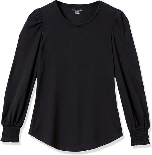 Miniatura 9 de Tienda Essentials - Camiseta de manga larga con cuello redondo y puños fruncidos para mujer