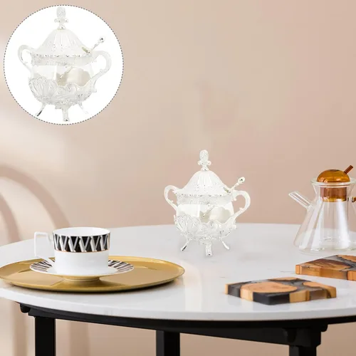 Miniatura 9 de Kichvoe Tarro de condimentos de estilo europeo con tapa, recipiente de condimentos de vidrio de gran capacidad para azúcar, sal, pimienta, cocina