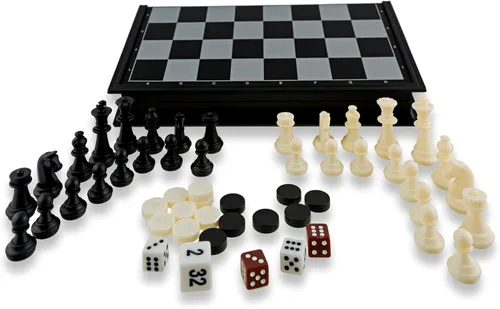Aquamarine Games - Ajedrez, Damas y Backgammon Magnético (CP024)