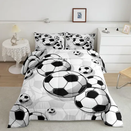 Miniatura 21 de Erosebridal - Juego de edredón completo de baloncesto para niños, juego de ropa de cama deportiva, edredón para atletas de baloncesto, conjuntos