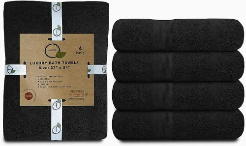 Miniatura 2 de Juego de 4 toallas de baño de lujo (27 x 54 pulgadas), toallas para baño, súper suaves, toallas altamente absorbentes para el hogar, spa, gimnasio