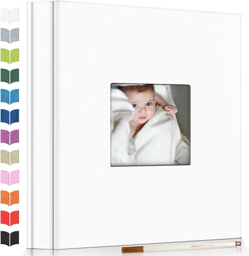 Miniatura 11 de Álbum de fotos Artfeel autoadhesivo, álbum de manualidades para fotos de 3 x 5, 4 x 6, 5 x 7 y 8 x 10 pulgadas, 40 páginas, cubierta de lino