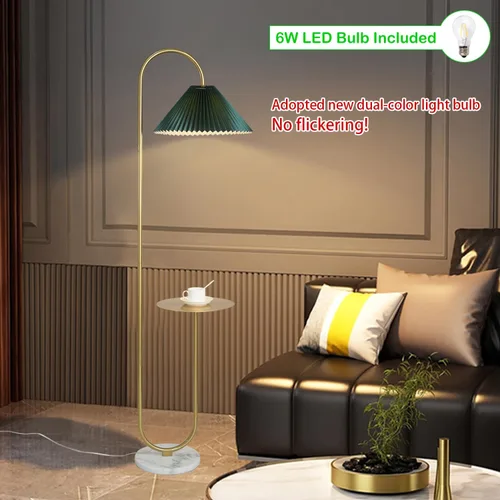 Miniatura 2 de beaysyty Lámpara de pie moderna y elegante con bandeja para oficina, cafetería, sala de estar, dormitorio, interruptor de pie y acabado