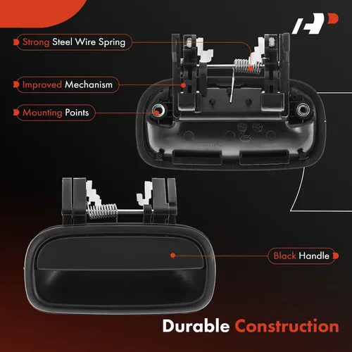 Miniatura 4 de A-Premium Manija de puerta exterior trasera izquierda del lado del conductor compatible con Toyota Tundra 2000-2003, Tundra 2004-2006 Extended Cab