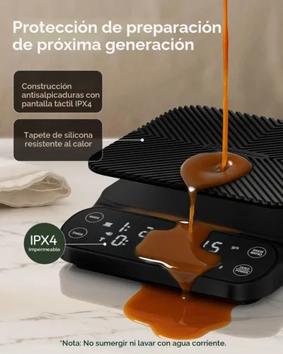 Miniatura 5 de Báscula de café Maestri House S3 con temporizador, báscula digital recargable de 3 kg/0.1 g, 3 modos de preparación, proporciones ajustables