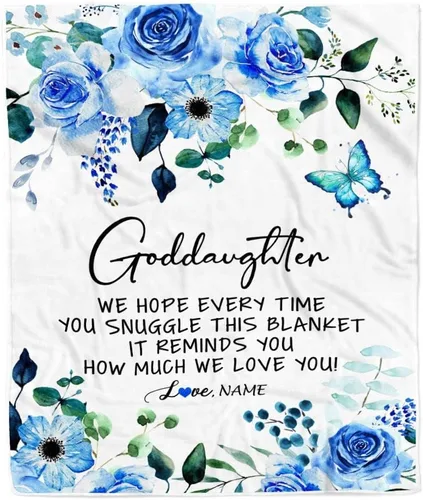 Miniatura 10 de Manta personalizada con texto en inglés «To My Godmother from Goddaughter Godson Thank You for Being My Godmother», para Día de la Madre