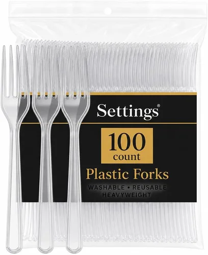 Miniatura 2 de Settings - Cucharas de té desechables de plástico transparente, 50 cucharas de fiesta por paquete