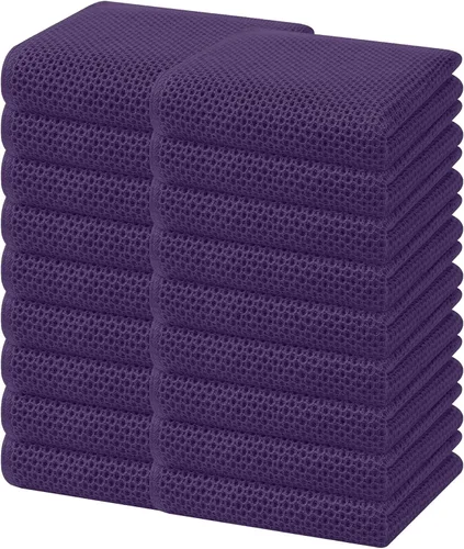 Miniatura 44 de Homaxy Paños de cocina de 100% algodón con tejido de gofre, ultra suaves, absorbentes, de secado rápido, 12 x 12 pulgadas, paquete de 6, amarillo