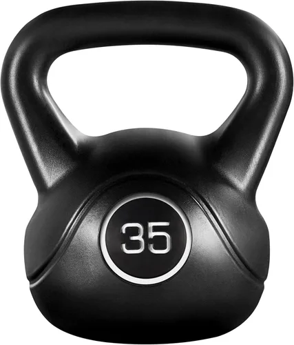 Yaheetech Pesas rusas de 35 libras, para hombres y mujeres, gimnasio en casa, equipo de ejercicio y fitness con base plana ancha y agarre