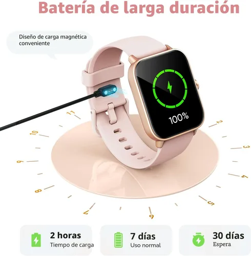 Miniatura 8 de Relojes inteligentes para mujer, rastreadores de fitness Alexa de 1.85 pulgadas con llamadas y SMS, frecuencia cardíaca, SpO2, monitor de estrés