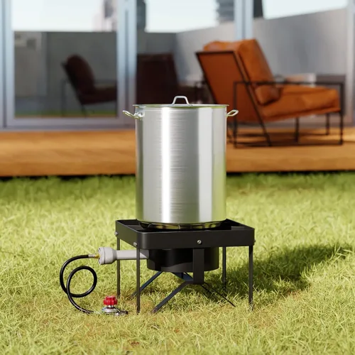 Miniatura 4 de Kit de freidora de pavo de aluminio de lujo de 30 cuartos de galón - 55,000 BTU
