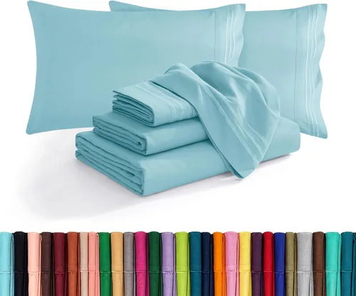 Elegant Comfort - Juego de ropa de cama de lujo, 4 piezas, egipcio de 1500 hilos, calidad de hotel, premium, resistente a las arrugas y a la Turquesa
