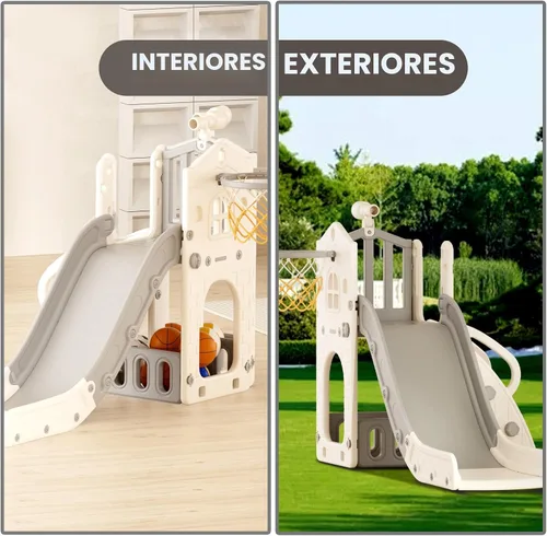 Miniatura 5 de XJD Tobogán 5 en 1 para Niños Pequeños, Tobogán para Niños Pequeños de 1-3 Años, Conjunto de Juegos para Exteriores e Interiores para Niños Pequeños