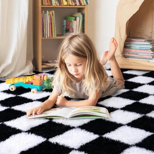 Miniatura 191 de Alfombras de área de 8x10 para sala de estar, alfombra shaggy grande ultra suave y esponjosa para dormitorio, alfombras de felpa mullida Blanco crema