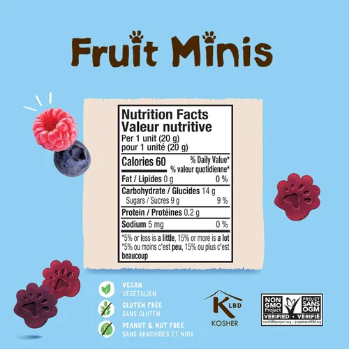 Miniatura 8 de BEAR Mini bocado de frutas real, frambuesa/arándano, bocadillos de tamaño mordido para niños, sin gluten, vegano, sin OMG, 0.7 onzas (paquete de 18)
