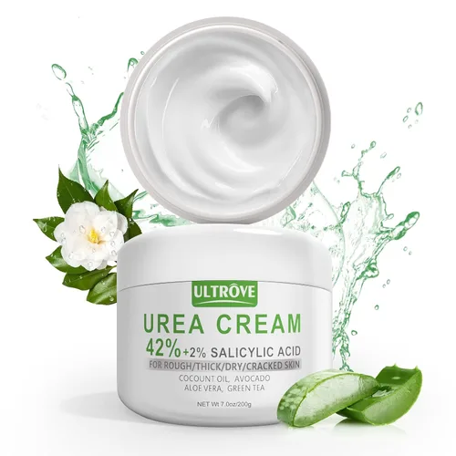 Miniatura 10 de Crema de urea 42% - 2% ácido salicílico hidratante para pies - Quitamanchas y piel muerta, lima reparadora de pies, 3.5 onzas